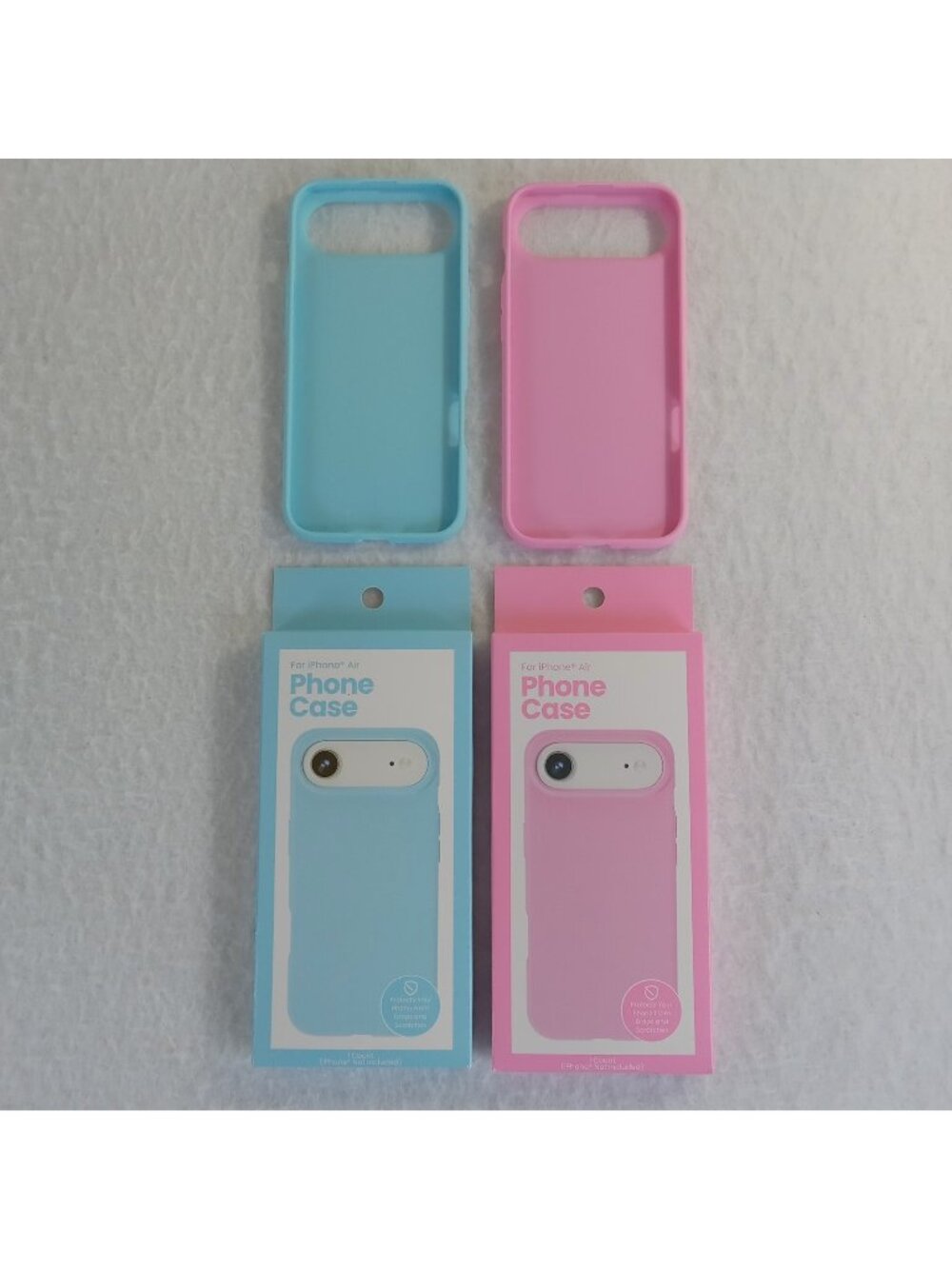 2-Pack Slim TPU Phone Case for iPhone Air Blue Pink Wireless Charging Compatible